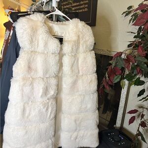 Luxurious White Faux Fur Vest